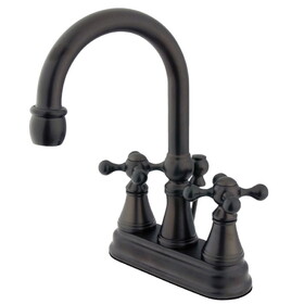 Elements of Design ES2615KX Two Handle 4" Centerset Lavatory Faucet with Brass Pop-up, Oil Rubbed Bronze