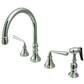 Elements of Design ES2791ZLBS 8-Inch Widespread Kitchen Faucet with Brass Sprayer, Polished Chrome