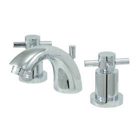 Elements of Design ES2951DX Two Handle 4" to 8" Mini Widespread Lavatory Faucet with Brass Pop-up, Polished Chrome Finish