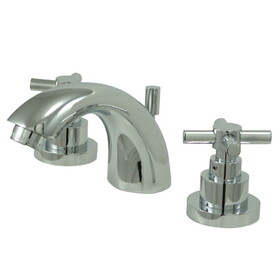 Elements of Design ES2951EX Two Handle 4" to 8" Mini Widespread Lavatory Faucet with Brass Pop-up, Polished Chrome