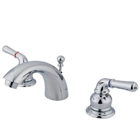 Elements of Design ES2951 Two Handle 4" to 8" Mini Widespread Lavatory Faucet with Brass Pop-up, Polished Chrome