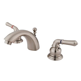Elements of Design ES2958 Two Handle 4" to 8" Mini Widespread Lavatory Faucet with Brass Pop-up, Satin Nickel