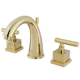 Elements of Design ES2962CQL 8-Inch Widespread Lavatory Faucet with Brass Pop-Up, Polished Brass