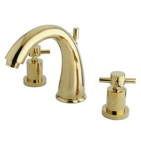 Elements of Design ES2962DX 8-Inch Widespread Lavatory Faucet with Brass Pop-Up, Polished Brass