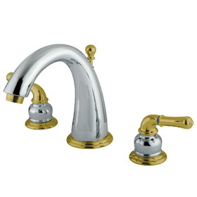 Elements of Design ES2964 8-Inch Widespread Lavatory Faucet with Brass Pop-Up, Polished Chrome/Polished Brass
