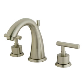 Elements of Design ES2968CML Two Handle 8" to 16" Widespread Lavatory Faucet with Brass Pop-up, Satin Nickel
