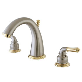 Elements of Design ES2969 8-Inch Widespread Lavatory Faucet with Brass Pop-Up, Brushed Nickel/Polished Brass