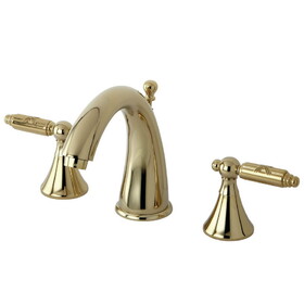 Elements of Design ES2972GL Two Handle 8" to 16" Widespread Lavatory Faucet with Brass Pop-up, Polished Brass