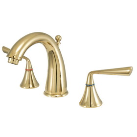Elements of Design ES2972ZL Two Handle 8" to 16" Widespread Lavatory Faucet with Brass Pop-up, Polished Brass Finish