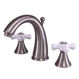 Elements of Design ES2978PX Two Handle 8" to 16" Widespread Lavatory Faucet with Brass Pop-up, Satin Nickel