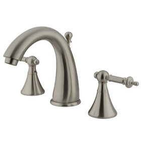 Elements of Design ES2978TL Two Handle 8" to 16" Widespread Lavatory Faucet with Brass Pop-up, Satin Nickel
