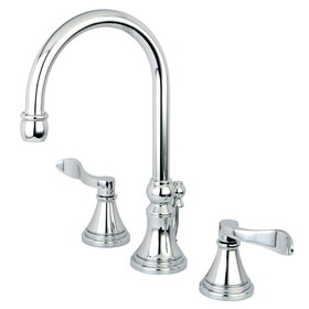 Elements of Design ES2981DFL 8-Inch Widespread Lavatory Faucet with Brass Pop-Up, Polished Chrome