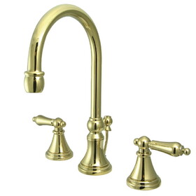 Elements of Design ES2982AL Two Handle 8" to 16" Widespread Lavatory Faucet with Brass Pop-up, Polished Brass