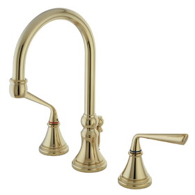 Elements of Design ES2982ZL Two Handle 8" to 16" Widespread Lavatory Faucet with Brass Pop-up, Polished Brass Finish