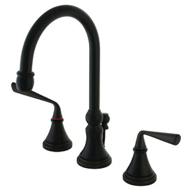 Elements of Design ES2985ZL Two Handle 8" to 16" Widespread Lavatory Faucet with Brass Pop-up, Oil Rubbed Bronze Finish