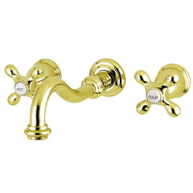 Elements of Design ES3122AX Wall Mount Bathroom Faucet, Polished Brass