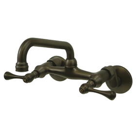 Elements of Design ES3135L Twin Handle Wall Mount Kitchen Faucet, Oil Rubbed Bronze Finish