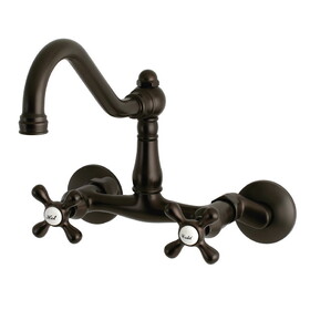 Elements of Design ES3225AX Two Handle Wall Mount Kitchen Faucet, Oil Rubbed Bronze