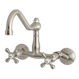 Elements of Design ES3228AX Two Handle Wall Mount Kitchen Faucet, Satin Nickel