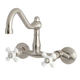 Elements of Design ES3228PX Two Handle Wall Mount Kitchen Faucet, Satin Nickel