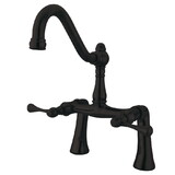 Elements of Design ES3235BL 7-Inch Deck Mount Clawfoot Tub Filler Faucet With Lever Handle, Oil Rubbed Bronze