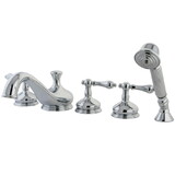 Elements of Design ES33315AL Three Handle Roman Tub Filler with Hand Shower, Polished Chrome
