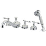 Elements of Design ES33315NL Three Handle Roman Tub Filler with Hand Shower, Polished Chrome