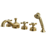 Elements of Design ES33325AX Roman Tub Filler With Hand Shower, Polished Brass
