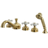 Elements of Design ES33325PX Roman Tub Filler With Hand Shower, Polished Brass