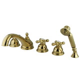 Elements of Design ES33525AX Roman Tub Filler With Hand Shower, Polished Brass