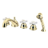 Elements of Design ES33525PX Roman Tub Filler With Hand Shower, Polished Brass