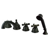 Elements of Design ES33555AX Three Handle Roman Tub Filler with Hand Shower, Oil Rubbed Bronze Finish