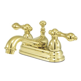 Elements of Design ES3602AL Two Handle 4" Centerset Lavatory Faucet with Brass Pop-up, Polished Brass