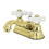Elements of Design ES3602PX Two Handle 4" Centerset Lavatory Faucet with Brass Pop-up, Polished Brass