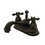 Elements of Design ES3605AX Two Handle 4" Centerset Lavatory Faucet with Brass Pop-up, Oil Rubbed Bronze