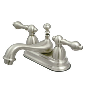Elements of Design ES3608AL Two Handle 4" Centerset Lavatory Faucet with Brass Pop-up, Satin Nickel