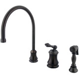 Elements of Design ES3815ALBS Single-Handle Widespread Kitchen Faucet with Brass Sprayer, Oil Rubbed Bronze