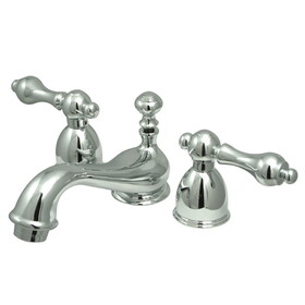 Elements of Design ES3951AL Two Handle 4" to 8" Mini Widespread Lavatory Faucet with Brass Pop-up, Polished Chrome