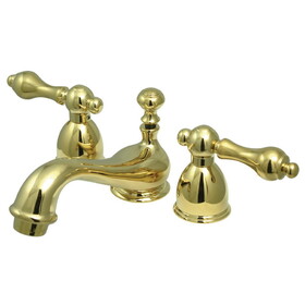 Elements of Design ES3952AL Two Handle 4" to 8" Mini Widespread Lavatory Faucet with Brass Pop-up, Polished Brass