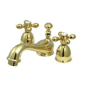 Elements of Design ES3952AX Two Handle 4" to 8" Mini Widespread Lavatory Faucet with Brass Pop-up, Polished Brass