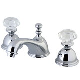 Elements of Design ES3961WCL Widespread Lavatory Faucet with Crystal Handle, Chrome, Polished Chrome Finish