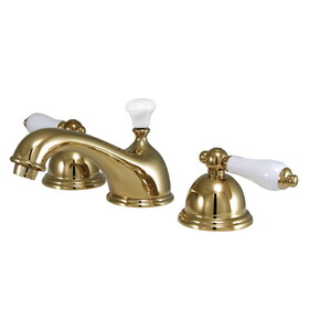 Elements of Design ES3962PL Two Handle 8" to 16" Widespread Lavatory Faucet with Brass Pop-up, Polished Brass