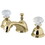 Elements of Design ES3962WCL Widespread Lavatory Faucet with Crystal Handle, Polished Brass, Satin Nickel Finish