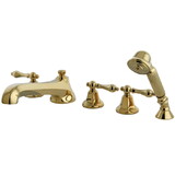 Elements of Design ES43025AL Roman Tub Filler With Hand Shower, Polished Brass