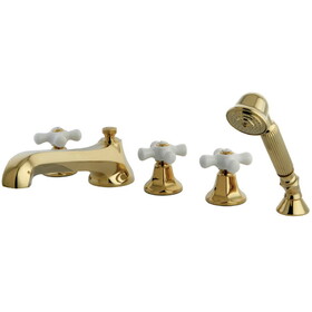 Elements of Design ES43025PX Roman Tub Filler With Hand Shower, Polished Brass