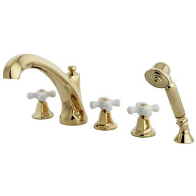 Elements of Design ES43225PX Roman Tub Filler With Hand Shower, Polished Brass