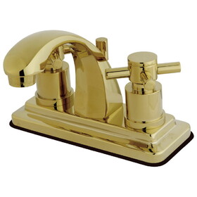 Elements of Design ES4642DX 4-Inch Centerset Lavatory Faucet with Brass Pop-Up, Polished Brass