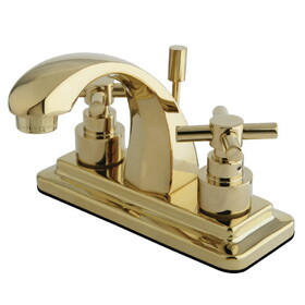 Elements of Design ES4642EX Two Handle 4" Centerset Lavatory Faucet with Brass Pop-up, Polished Brass