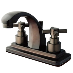 Elements of Design ES4645EX Two Handle 4" Centerset Lavatory Faucet with Brass Pop-up, Oil Rubbed Bronze