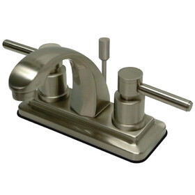Elements of Design ES4648DL 4-Inch Centerset Lavatory Faucet with Brass Pop-Up, Brushed Nickel